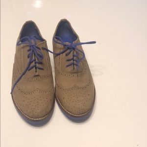 Taupe and Blue Steve Madden Brogues Size 8.5